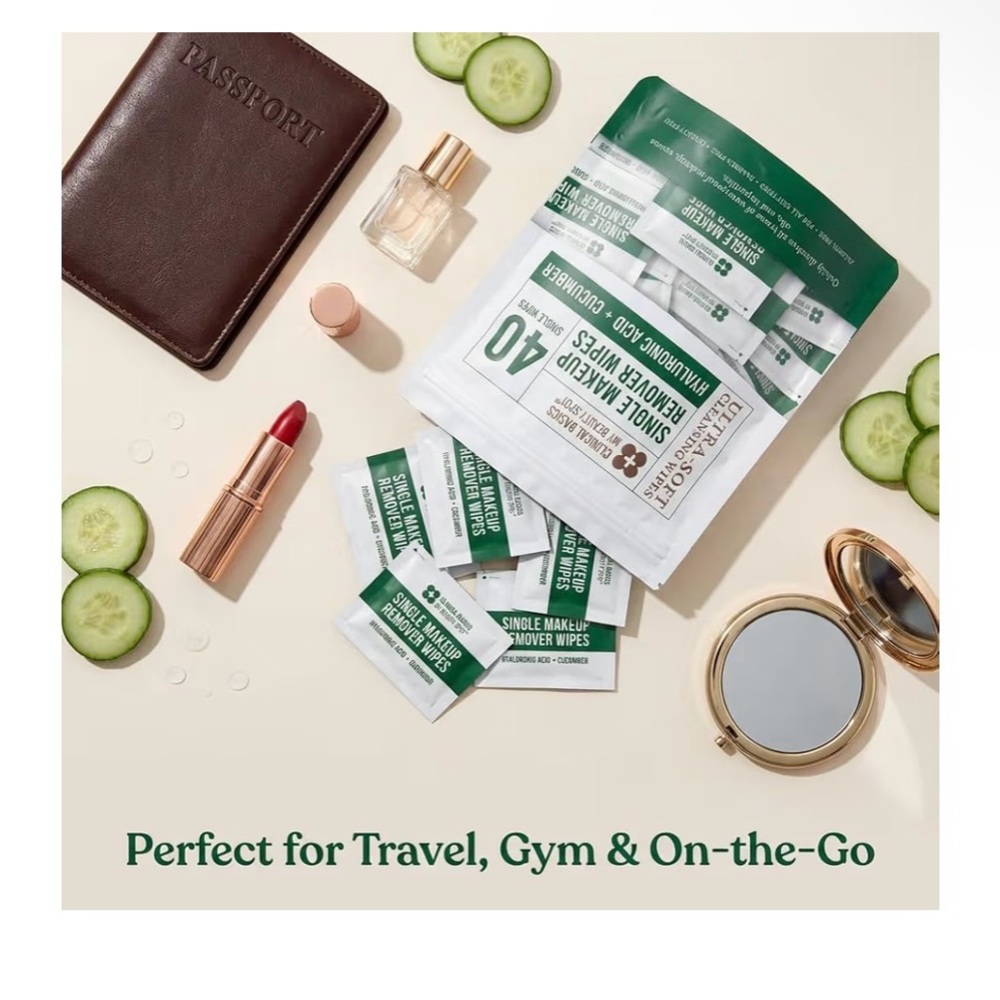 Hyaluronic Acid + Cucumber Single Makeup Remover Wipes - Picture 4 of 9